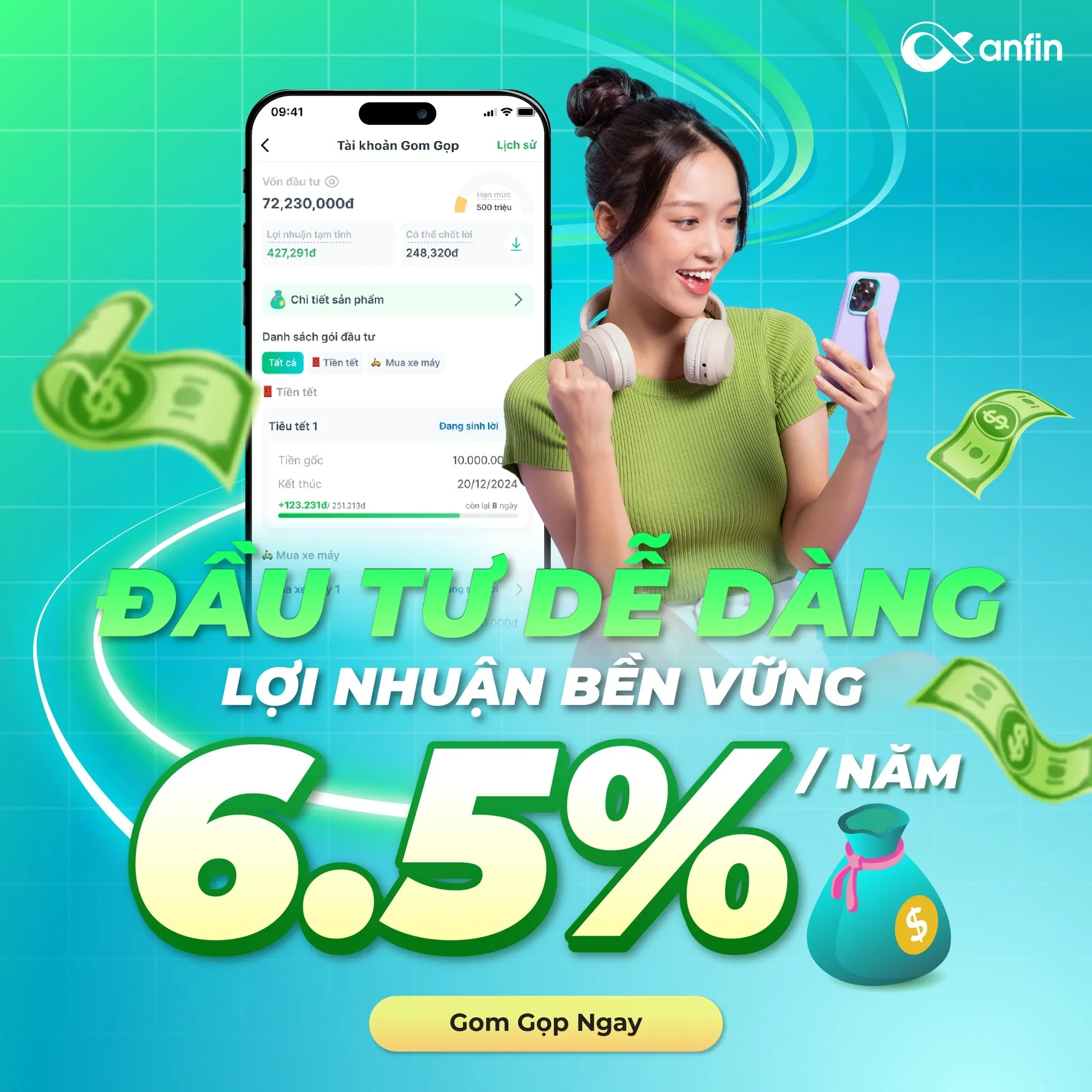 Chương trình Gom Gọp - tiết kiệm lãi suất cao 6,5%/năm kỳ hạn 3 tháng