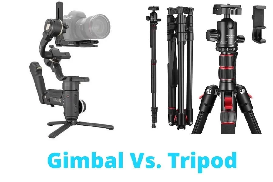 So sánh tripod cố định và gimbal ổn định động lực