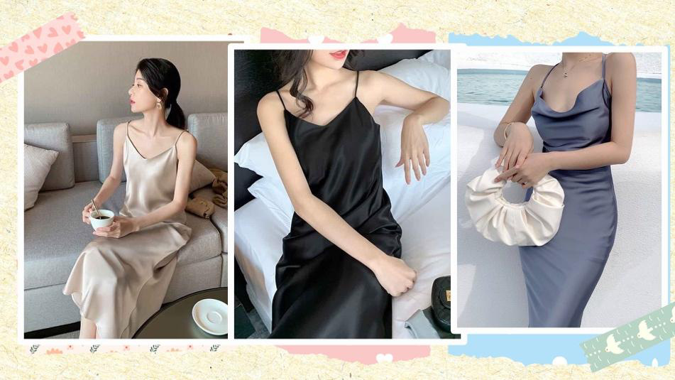 Đầm hai dây lưu ý miếng dán ngực và phụ kiện tóc nâng cao diện mạo - nguồn từ marcfashion