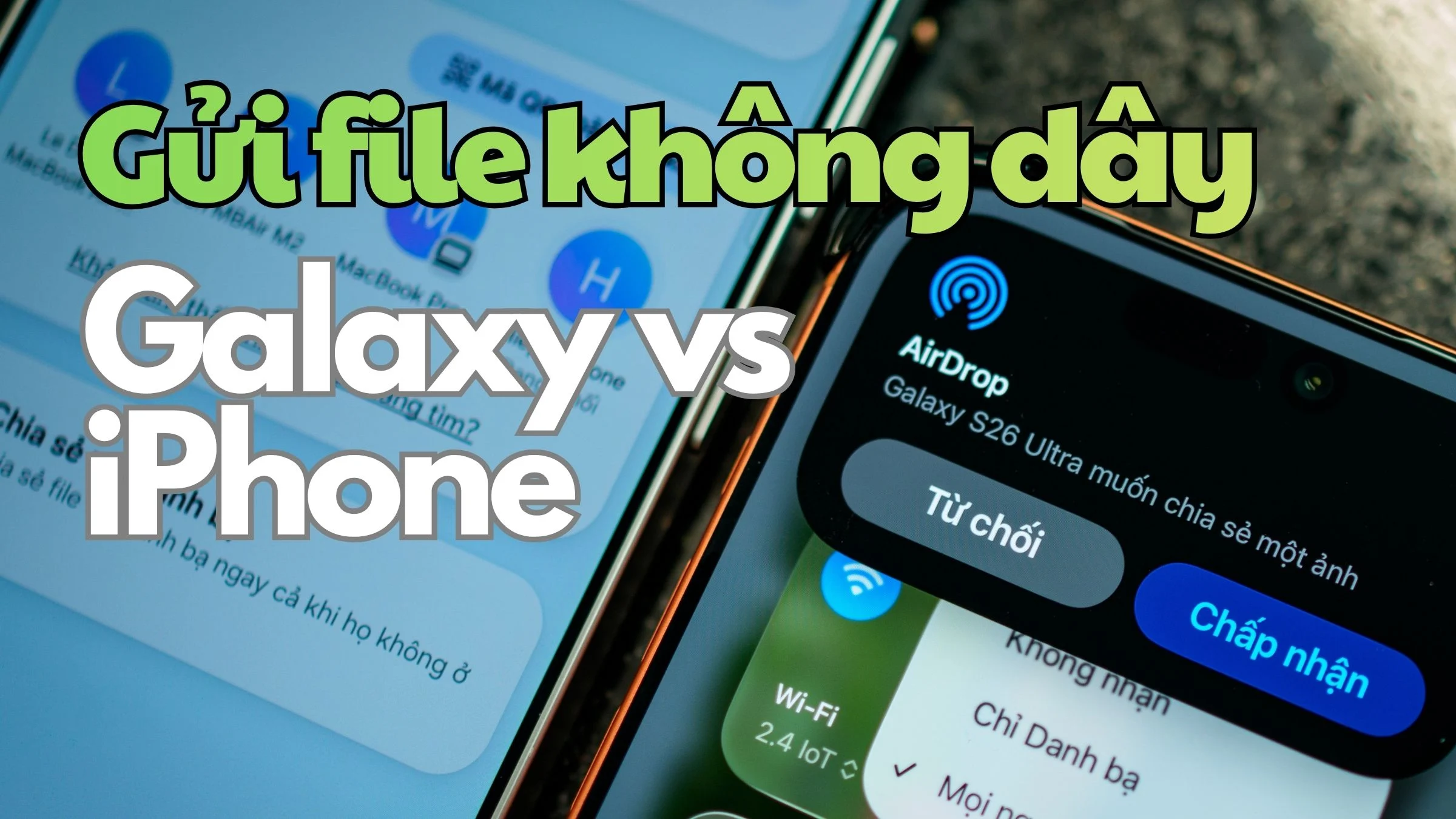 Biểu đồ so sánh tốc độ truyền file Samsung Galaxy và iPhone AirDrop - nguồn từ tinhte