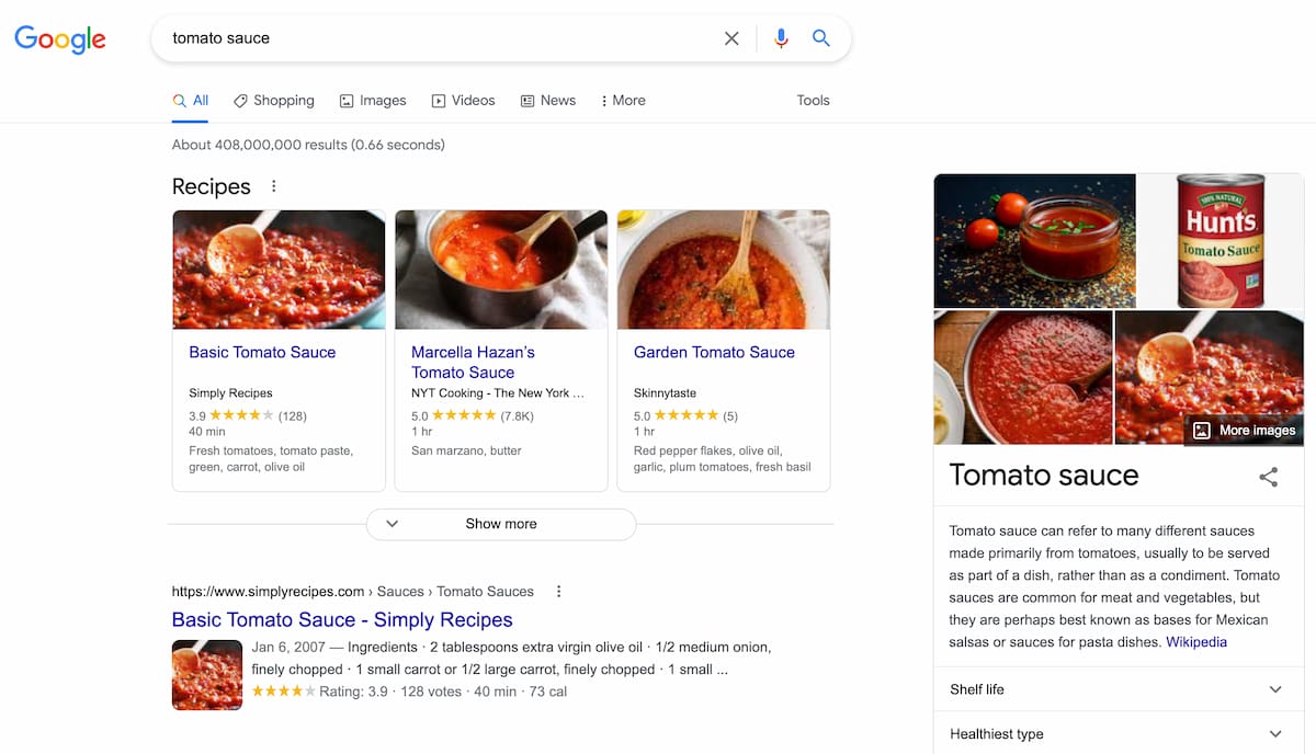 Ví dụ các search terms thông tin không có ý định mua hàng