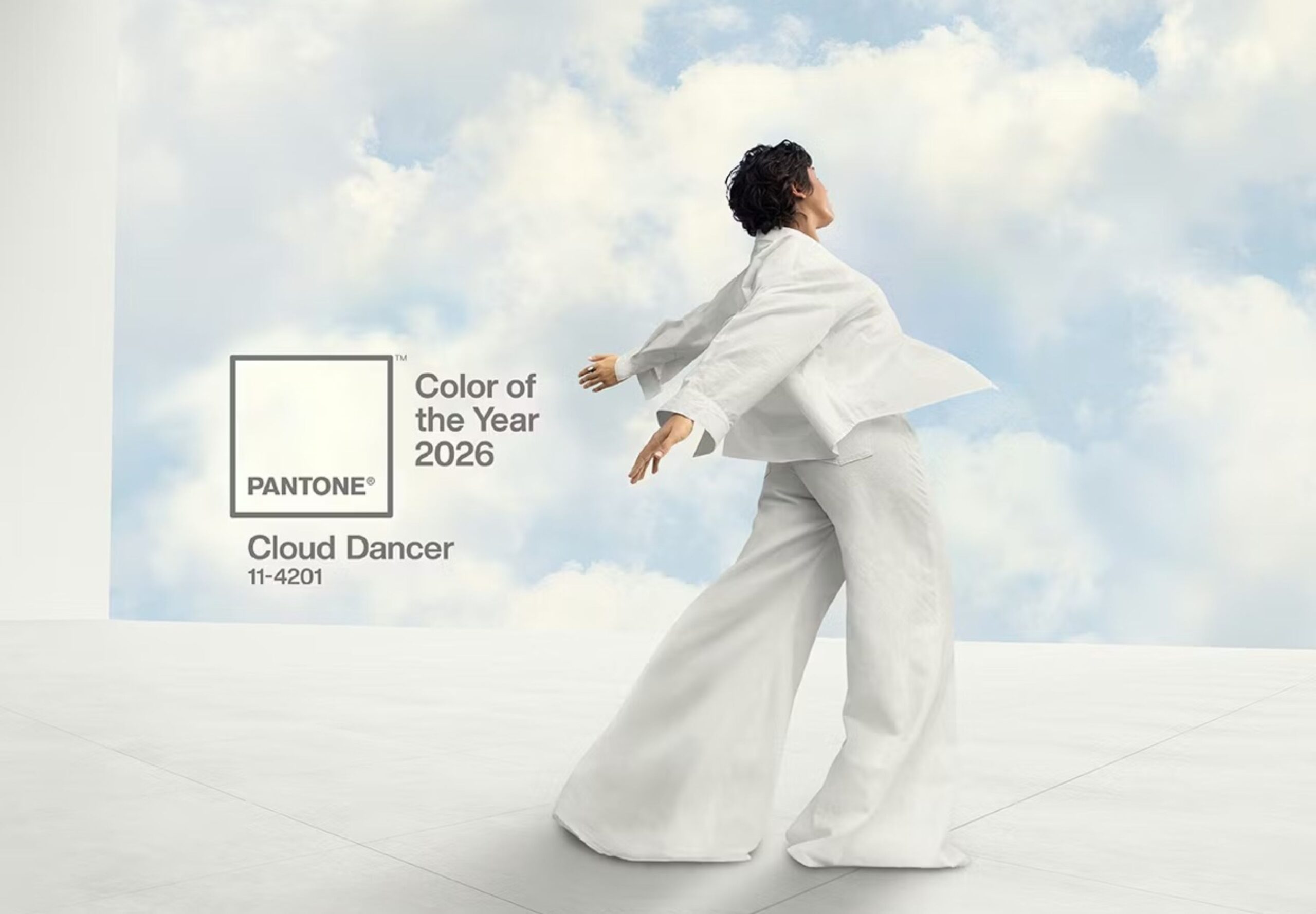 Không gian nội thất sử dụng gam màu Cloud Dancer của Pantone