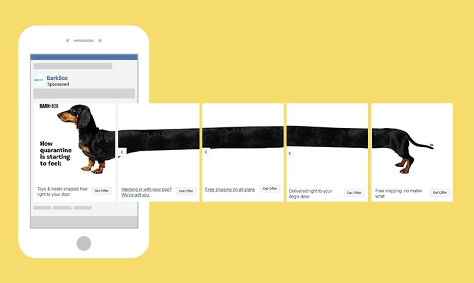 Quảng cáo carousel hiển thị multiple hình ảnh các món ăn kèm mô tả sản phẩm