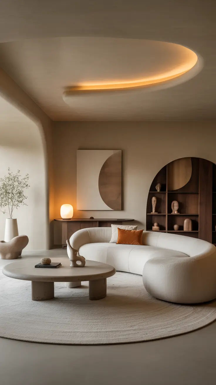 Nội thất bo tròn với đường cong mềm mại