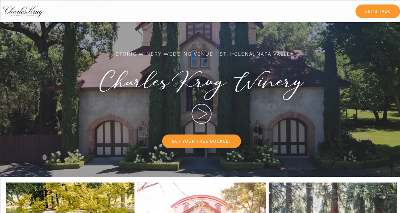 Ví dụ landing page cho tiệm cưới