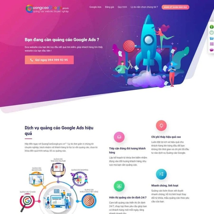 Ví dụ thiết lập chiến dịch Google Ads cho dịch vụ tư vấn tài chính với targeting theo vị trí và từ khóa