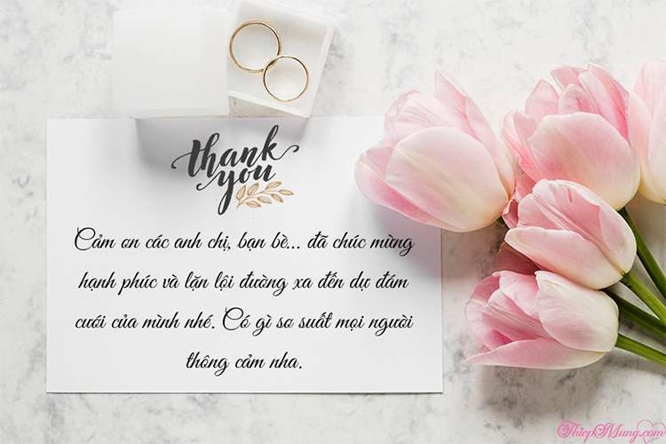 Cặp đôi viết lời cảm ơn chân thành từ trái tim sau đám cưới