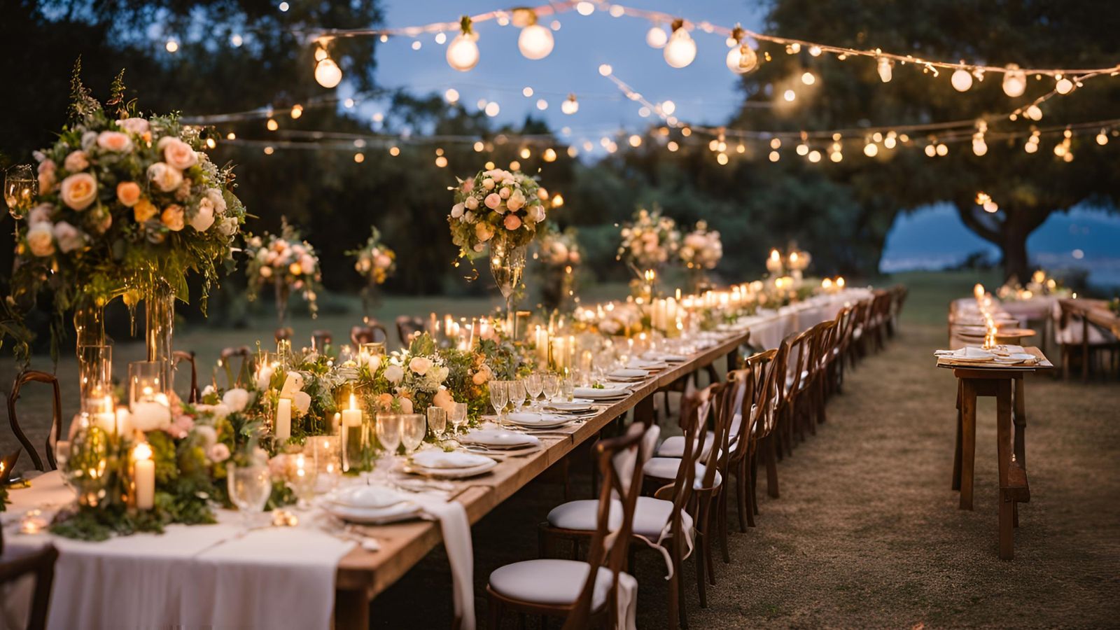 Đội ngũ phục vụ chuẩn bị tiệc cưới chuyên nghiệp