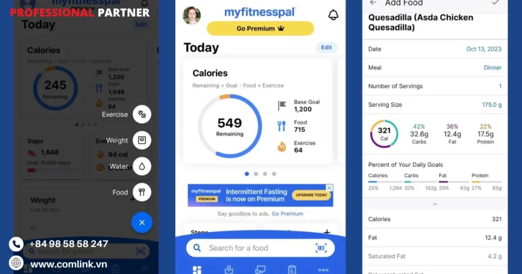 Ứng dụng MyFitnessPal — AI theo dõi dinh dưỡng với 200 triệu người dùng và 14 triệu loại thực phẩm