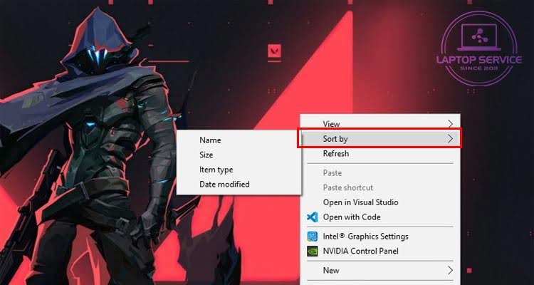 Hướng dẫn sắp xếp icon trên desktop máy tính - bước 2